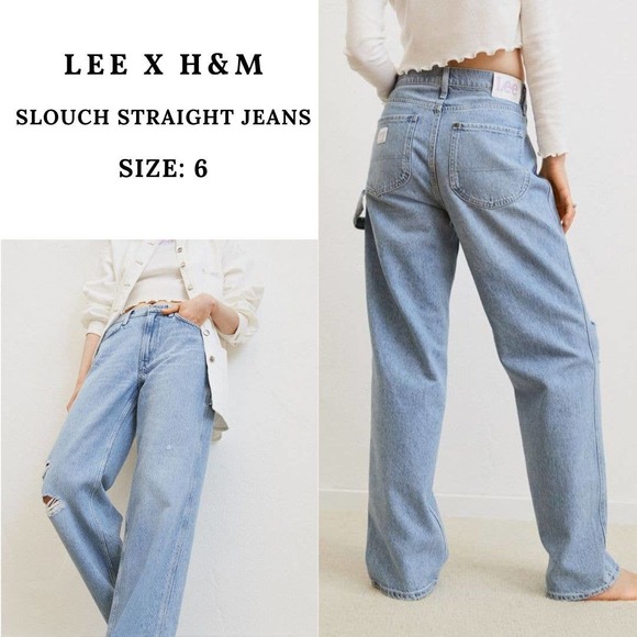 H\u0026M | Jeans | Lee X Hm Slouch Straight High Jeans Light Wash 6 | Poshmark